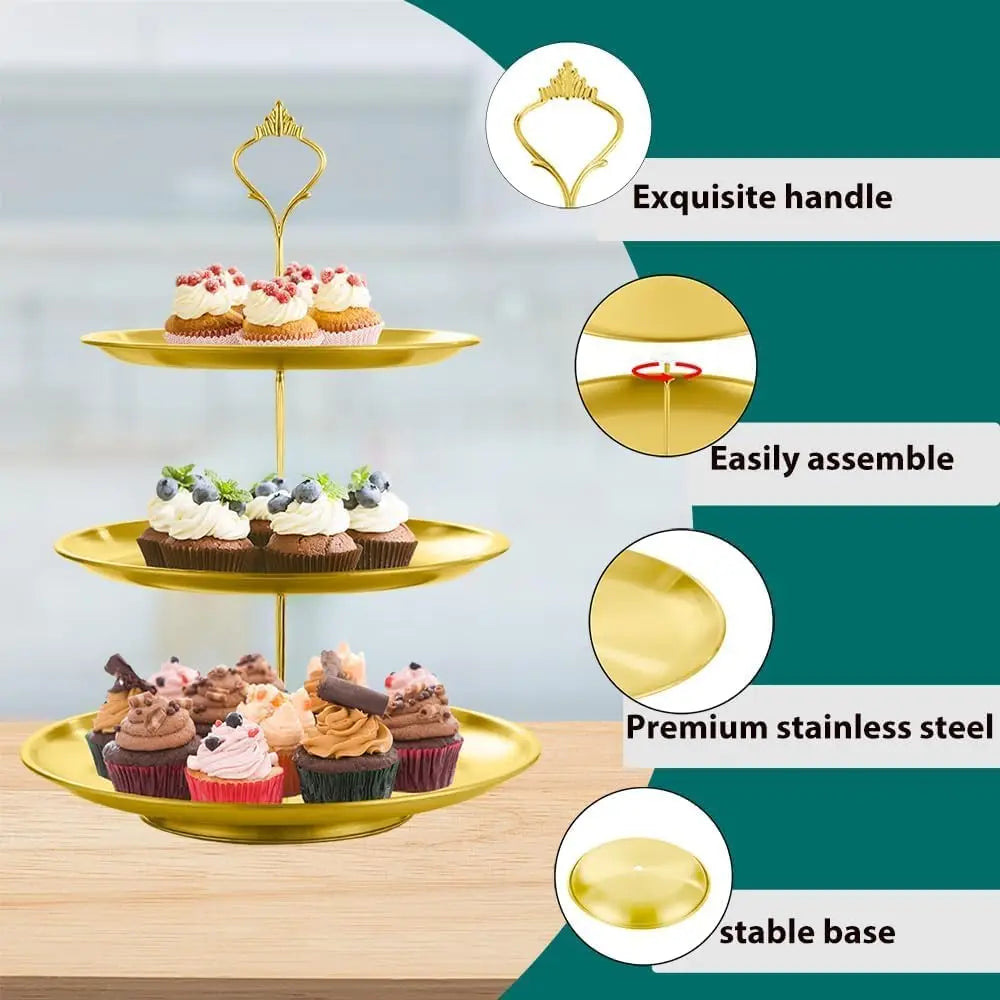 Three Tier Cake Stand Dessert Display Tower For Party Serving