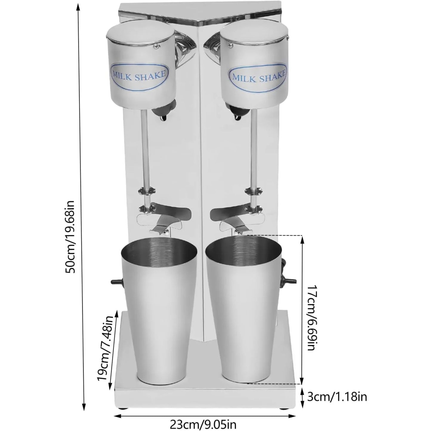 Bymaocar Electric Milkshake Maker Machine Stainless Steel Blender 110V