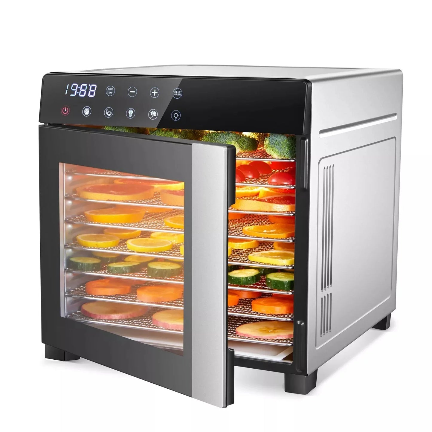 SNDOAS 8 Tray Stainless Steel Food Dehydrator 600W With Presets