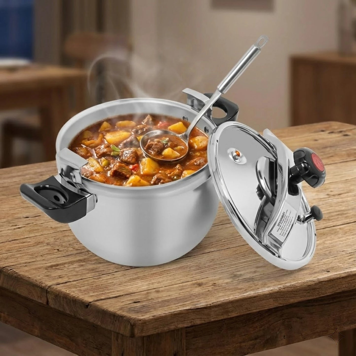 Bymaocar Stainless Steel Pressure Cooker Pot 60KPa Locking Lid