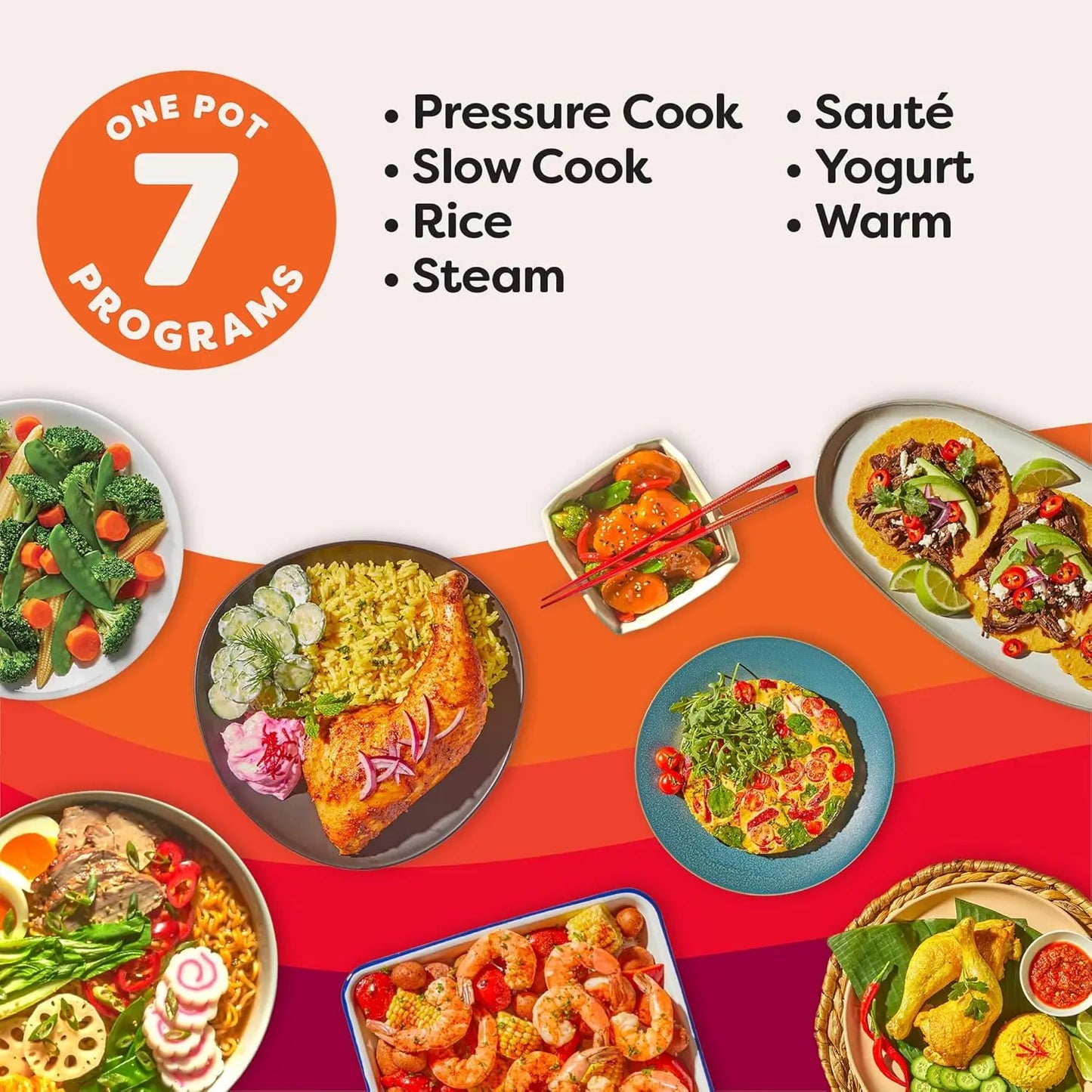 XMSJ 7-in-1 Multi-Cooker Pressure Slow Cook Saute Steam Rice Yogurt