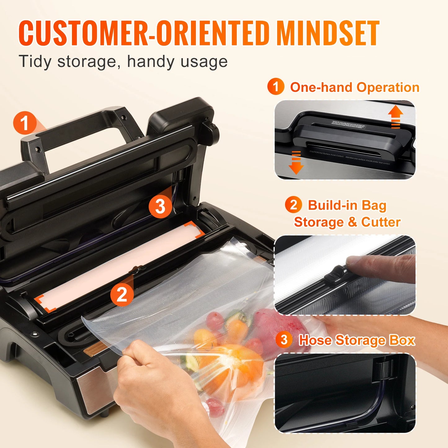 SucceBuy Vacuum Sealer Machine 130W 90KPa Household Kitchen