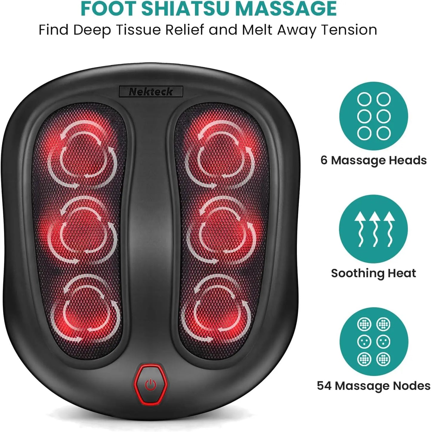 Heated Shiatsu Foot Massager For Pain Relief Circulation Relaxation