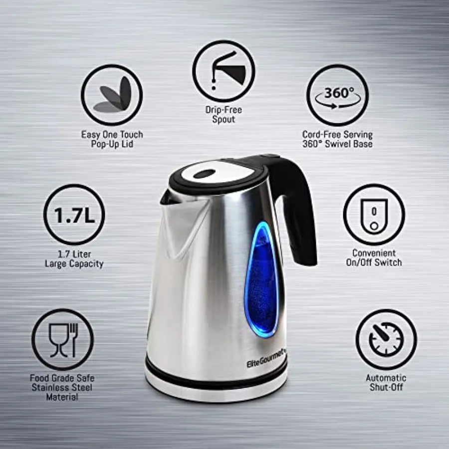 Yao Hui Huang Stainless Steel Electric Kettle Cordless 360 Base