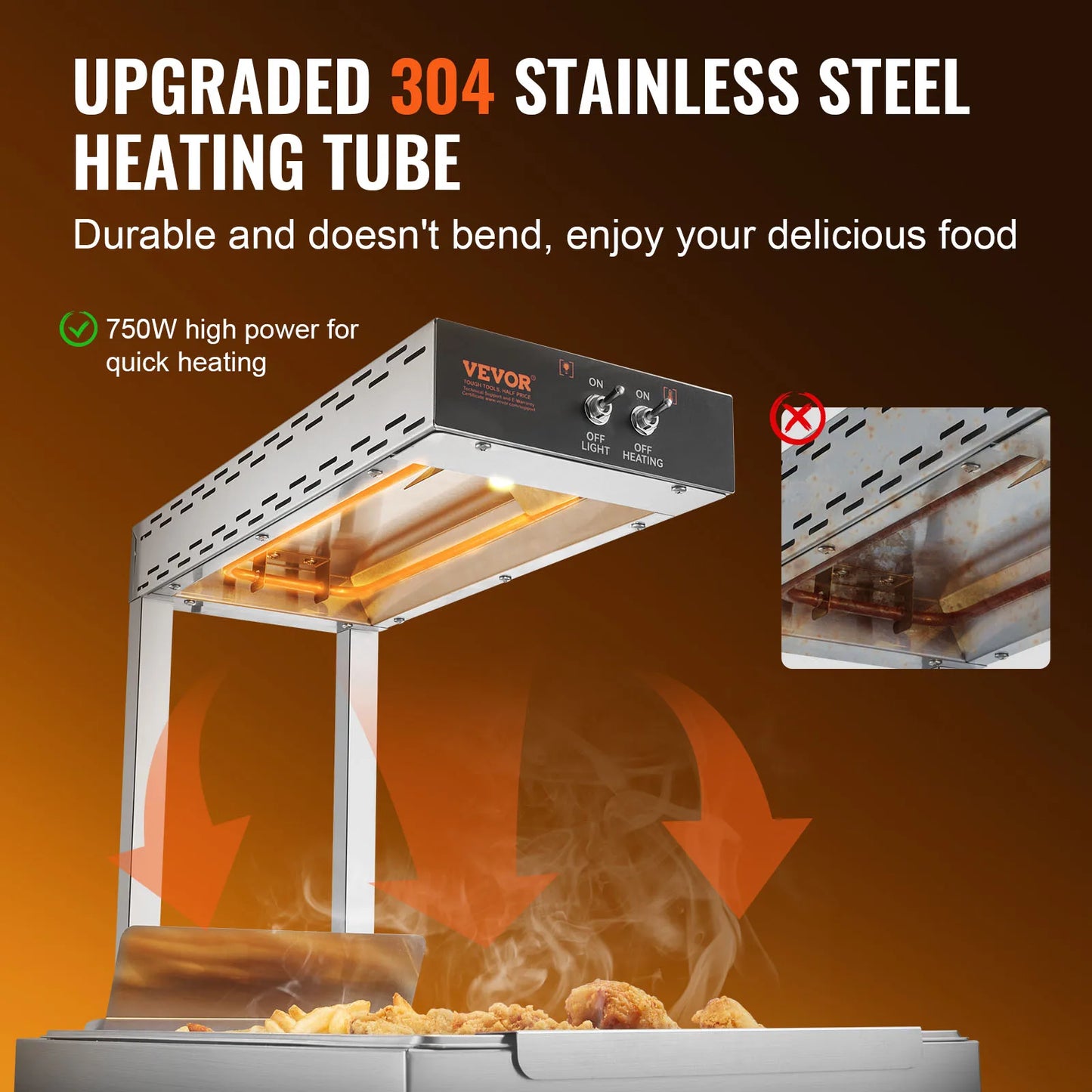 Succebuy French Fry Warmer Commercial Food Heating Countertop