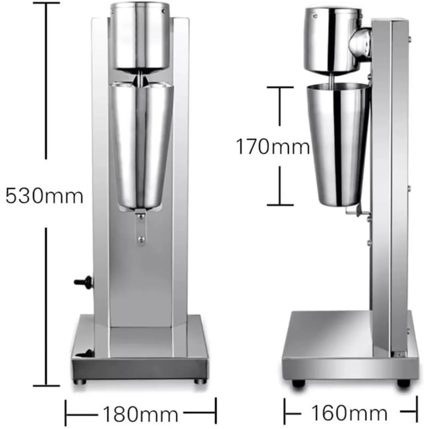 Bymaocar Electric Milkshake Maker Machine Stainless Steel Blender 110V