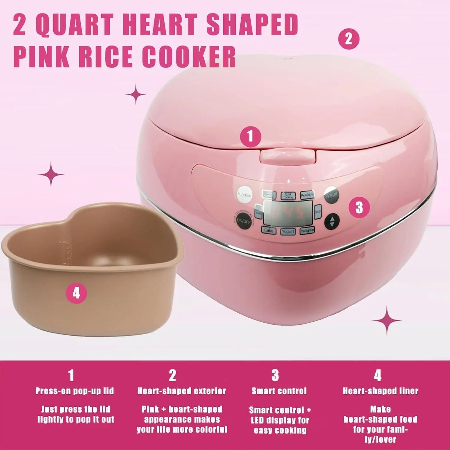 Iosn Rice Cooker With Delay Timer Auto Thermostat Keeps Warm