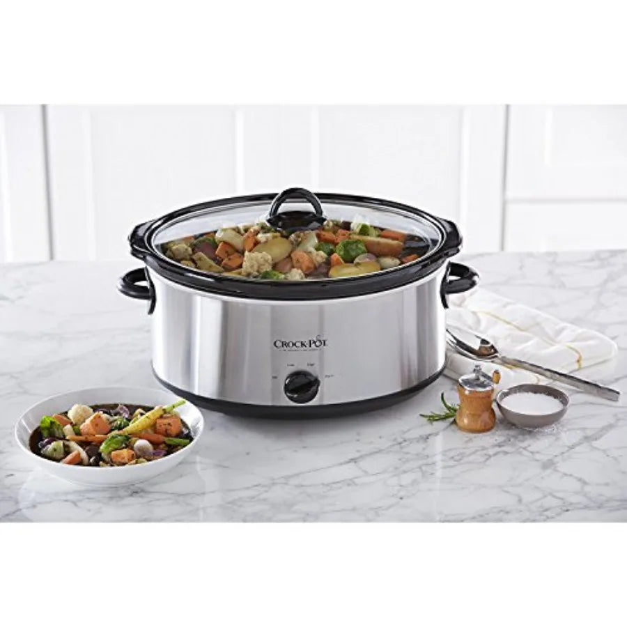 MDNG Manual Slow Cooker Stainless Steel Large Family Capacity