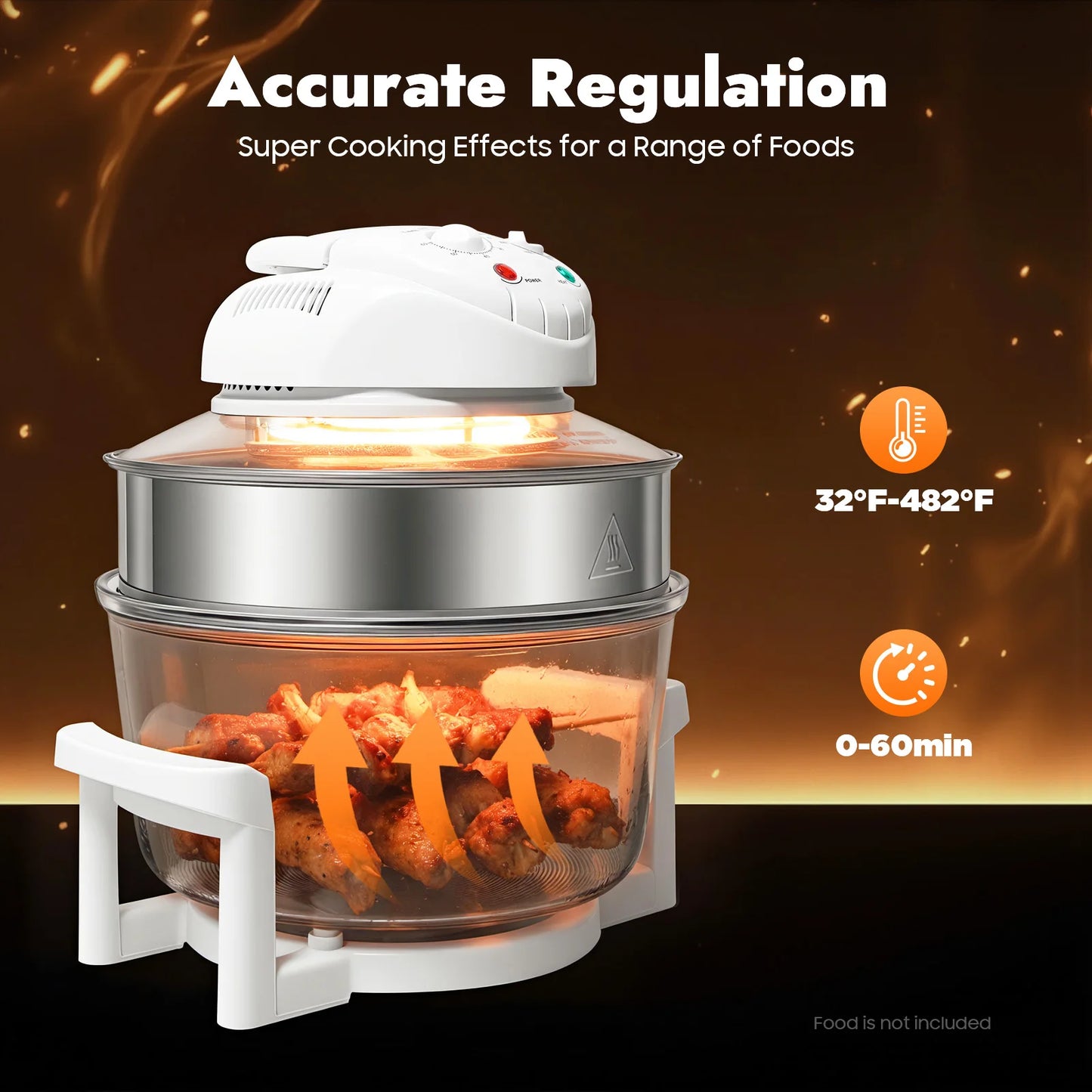 Air Fryer 110V 1200W 360° Hot Air Circulation Oil Free