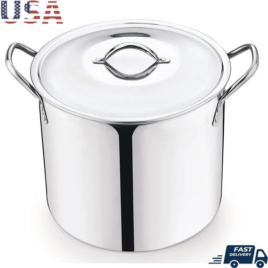 Stainless Steel Stock Pot Heavy Duty With Stay Cool Handles