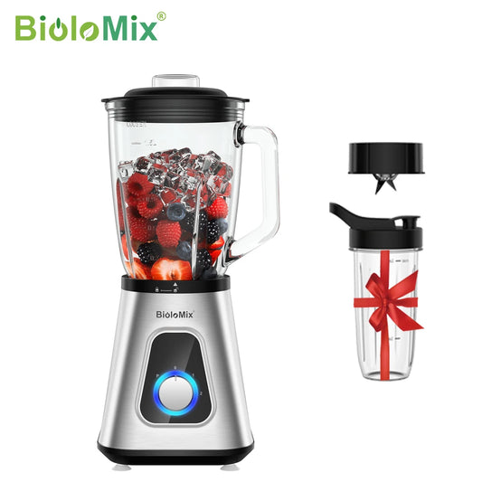 Biolomix 1300W Smoothie Blender With Glass Jar Included