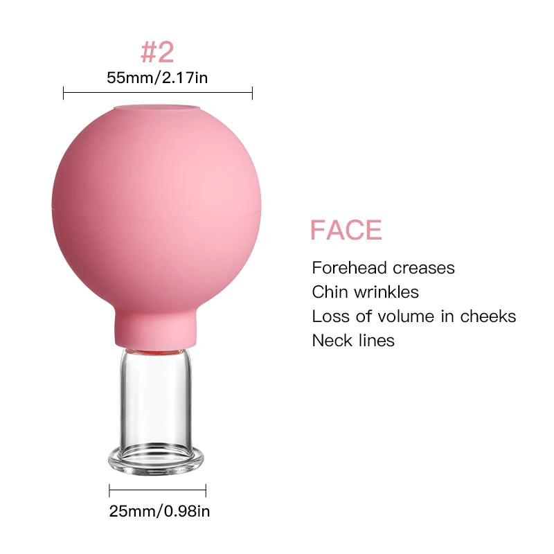 MOKARLE Rubber Cupping Face Massager Eye Vacuum Cups Anti Wrinkle Tool